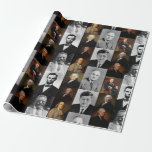 US Presidents Plus Hamilton and Franklin History Wrapping Paper