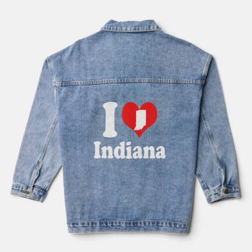 US Proud Citizen America Love State I Heart Indian Denim Jacket