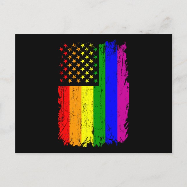 US RAINBOW FLAG LGBT Pride Month LGBTQ Rainbow Postcard (Front)