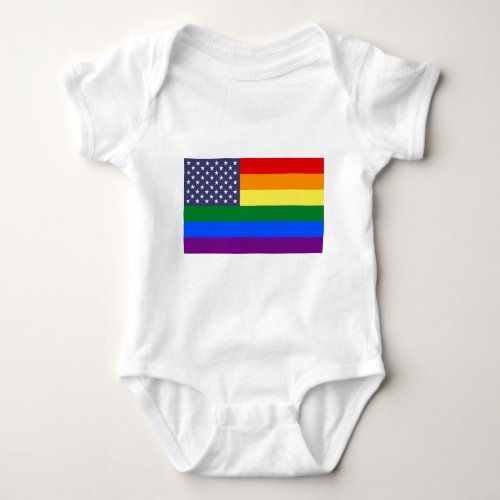 US Rainbow Pride Flag Baby Bodysuit