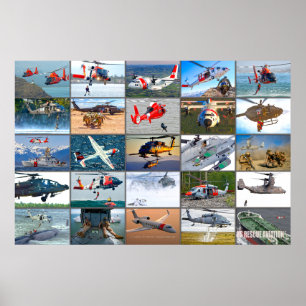 US RESCUE AVIATION “MONTAGE” POSTER