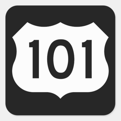 US Route 101 Sign Square Sticker