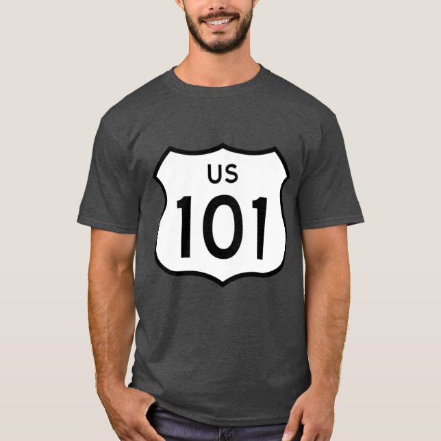 US Route 101 Sticker T-Shirt (Front)