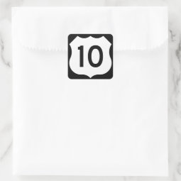 US Route 10 Sign Square Sticker | Zazzle