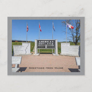 US Route 1 America's First Mile Monument Postcard
