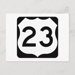 US Route 23 Sign Postcard