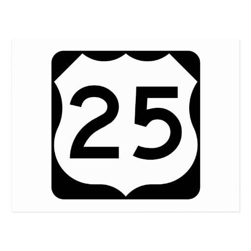 US Route 25 Sign Postcard | Zazzle