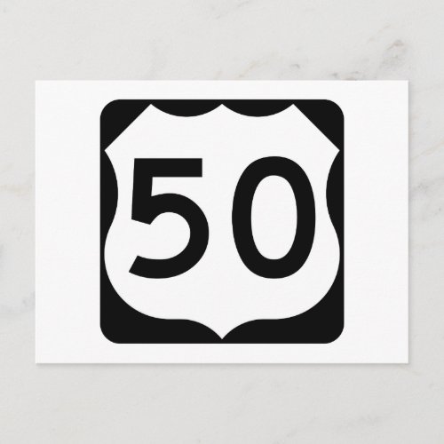 US Route 50 Sign Postcard