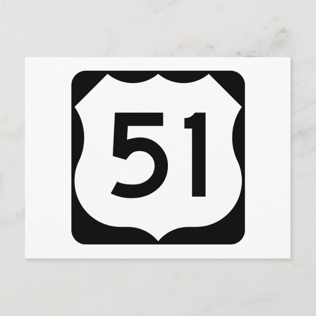 US Route 51 Sign Postcard (Front)