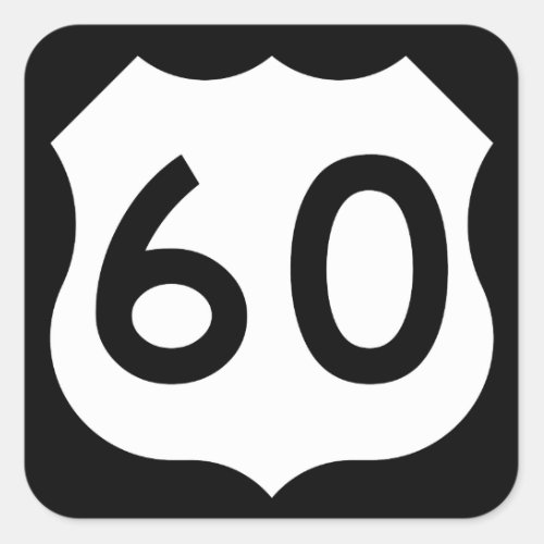 US Route 60 Sign Square Sticker