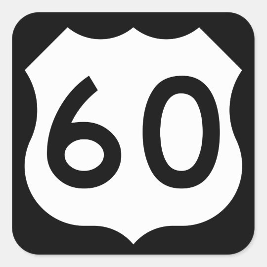 US Route 60 Sign Square Sticker | Zazzle.com