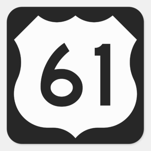 US Route 61 Sign Square Sticker