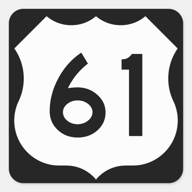 US Route 61 Sign Square Sticker (Front)
