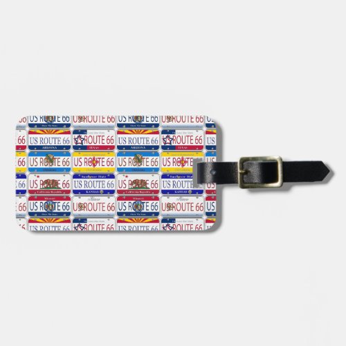 US ROUTE 66 All 8 States Vanity Plates Luggage Tag