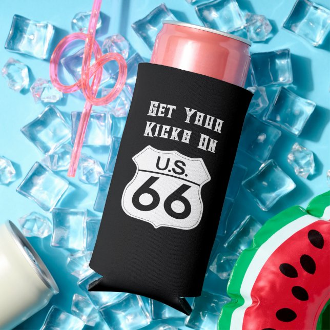 US Route 66 Classic Get Your Kicks Seltzer Can Cooler (In Situ Summer)
