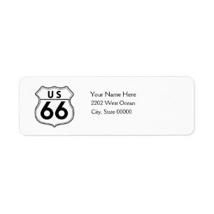 US Route 66 Classic Return Address Label