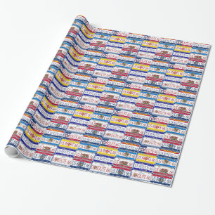 US ROUTE 66 License Plates Wrapping Paper
