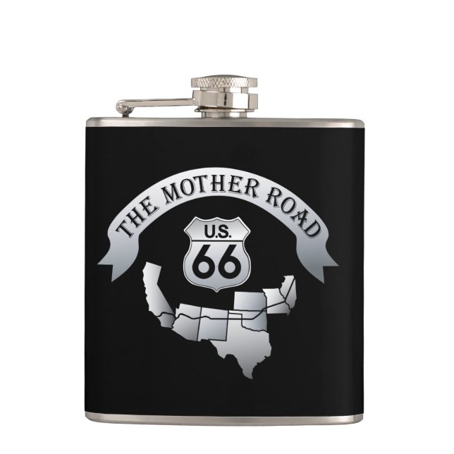 US Route 66 Mother Road Liquor Flask (Front)