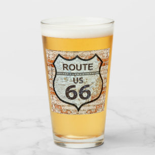 US Route 66 Pint Drinking Glass