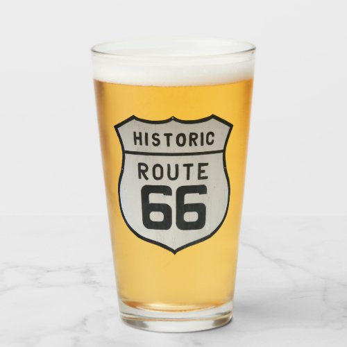 US Route 66  Pint Drinking Glass