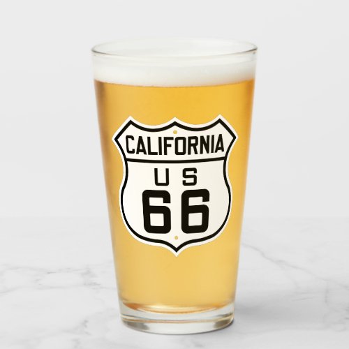 US Route 66 Pint Drinking Glass
