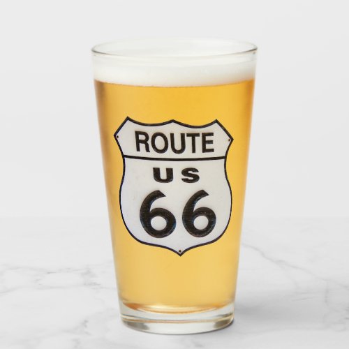 US Route 66  Pint Drinking Glass