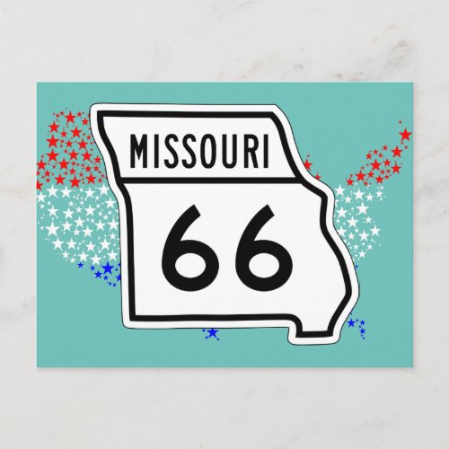 US Route 66 Travel Missouri State Sign  Postcard