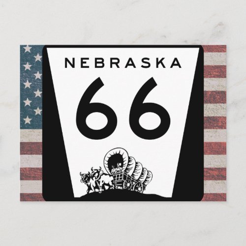 US Route 66 Travel Nebraska Sign Postcard