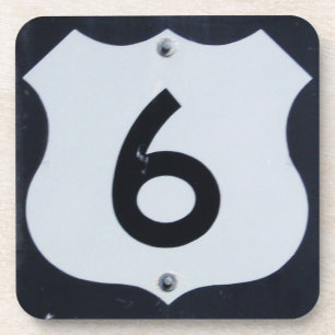 US Route 6 Highway Sign Coasters