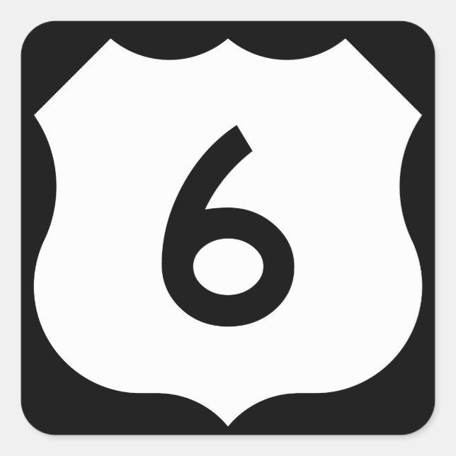 US Route 6 Sign Square Sticker (Front)