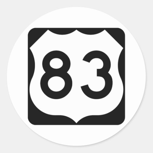 US Route 83 Sign Classic Round Sticker