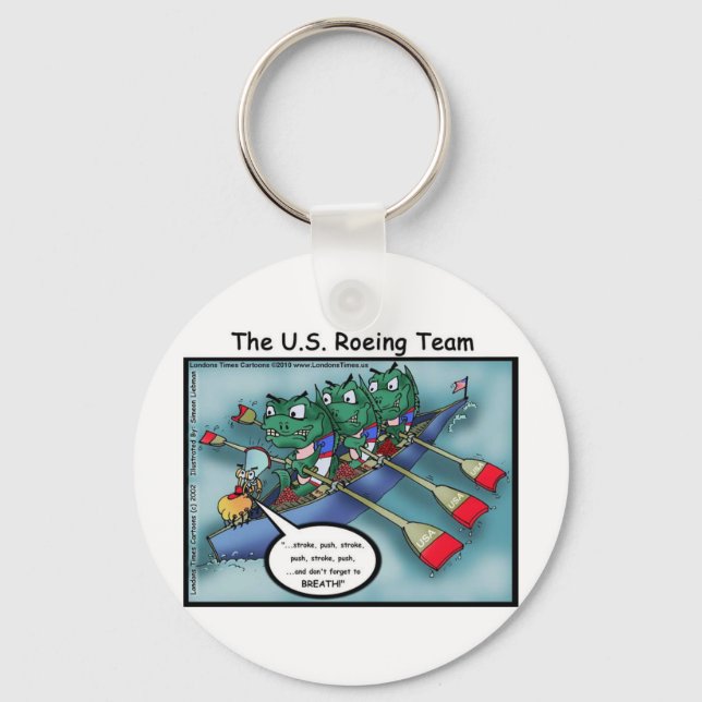 US Rowing (Roe-ing Team Funny Tees Cards Mugs Etc Keychain (Front)