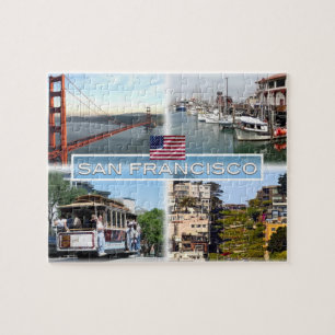 US San Francisco - Golden Gate Bridge - Cable Car. Jigsaw Puzzle