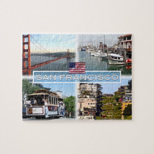 US San Francisco _ Golden Gate Bridge _ Cable Car Jigsaw Puzzle