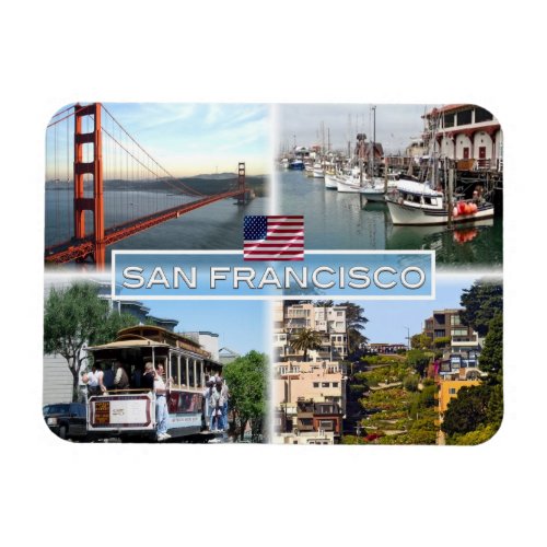 US San Francisco _ Golden Gate Bridge _ Cable Car Magnet