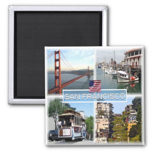 US San Francisco _ Golden Gate Bridge _ Cable Car Magnet