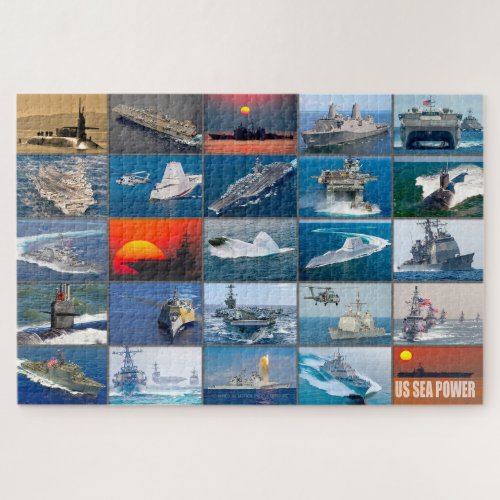 US SEA POWER  US Naval Vessels Montage Jigsaw Puzzle