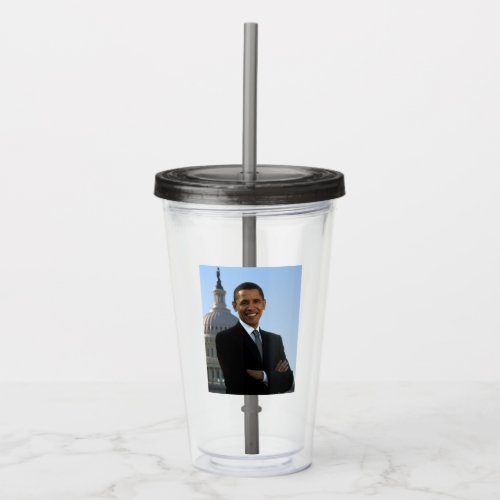US Senator 44th American President Barack Obama Acrylic Tumbler