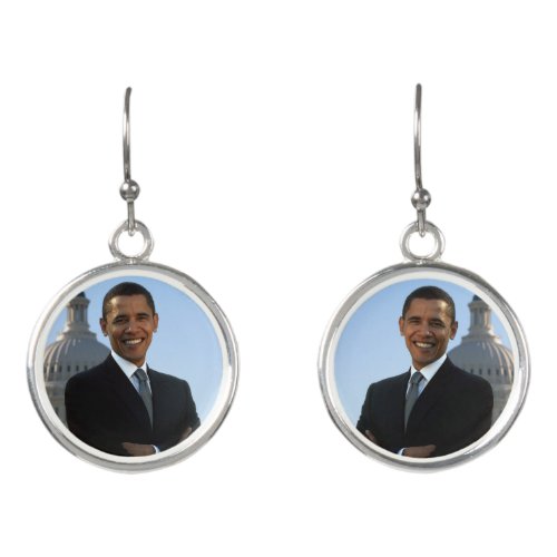 US Senator 44th American President Barack Obama Earrings