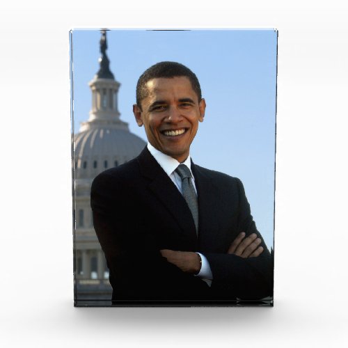 US Senator 44th American President Barack Obama Photo Block