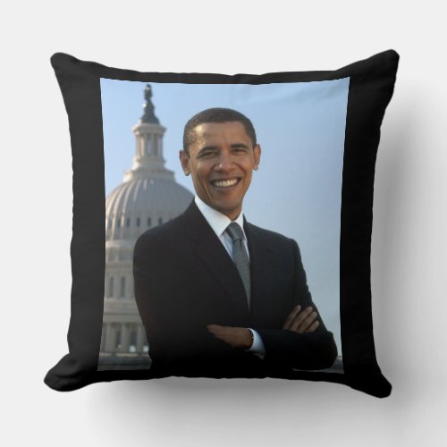 US Senator 44th American President Barack Obama Throw Pillow