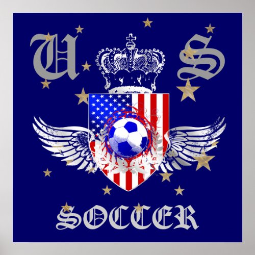 US Soccer Coat of Arms 2012 2014 USA sports Poster