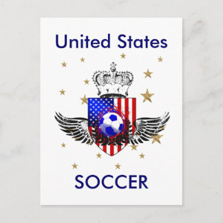US soccer gifts USA Soccer emblem postcard