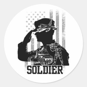 US Soldier Classic Round Sticker