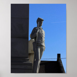 US Soldier Statue Wood Poster