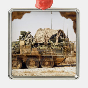 US Soldiers conduct a combat patrol in Afghanis Metal Ornament