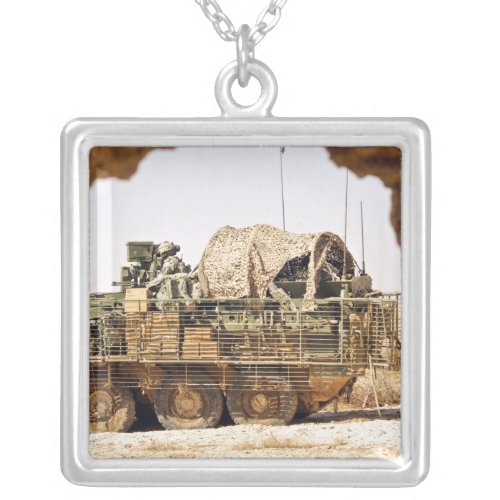 US Soldiers conduct a combat patrol in Afghanis Silver Plated Necklace