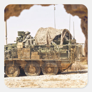 US Soldiers conduct a combat patrol in Afghanis Square Sticker