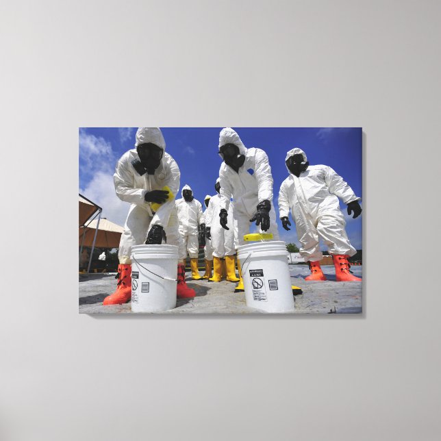 US Soldiers from the 457th Chemical Battalion Canvas Print (Front)