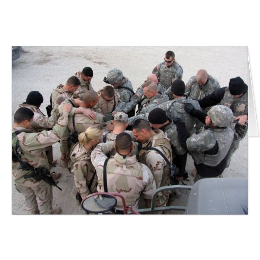 US Soldiers Praying - Customized Cards (Front Horizontal)